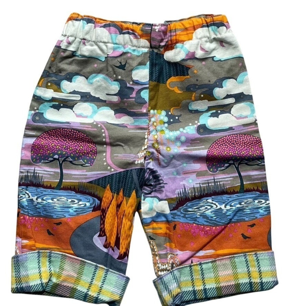 Buue‎ Studio Baby Pants 6-12M Art Print Cotton Boutique Made USA